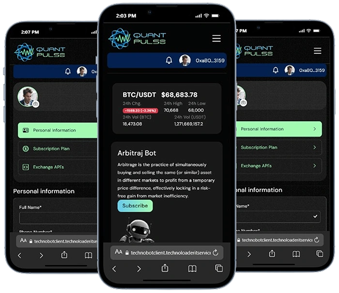 Quant Pulse crypto trading bot dashboard