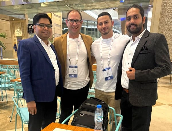 Client discussion at Dubai blockchain expo