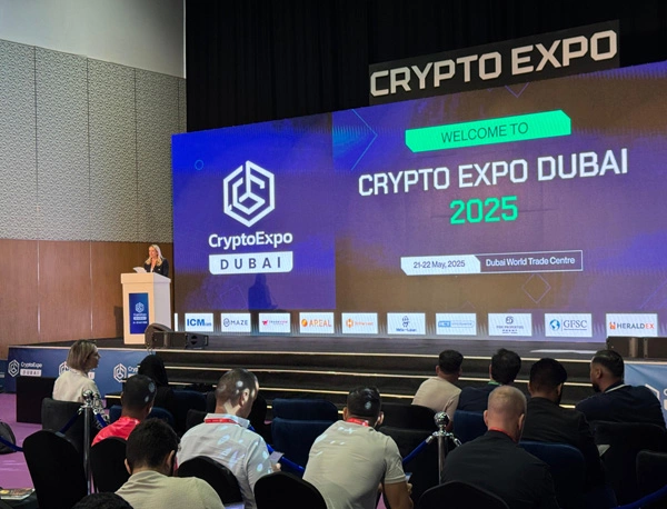 Technoloader at Crypto Expo Dubai 2025 blockchain booth