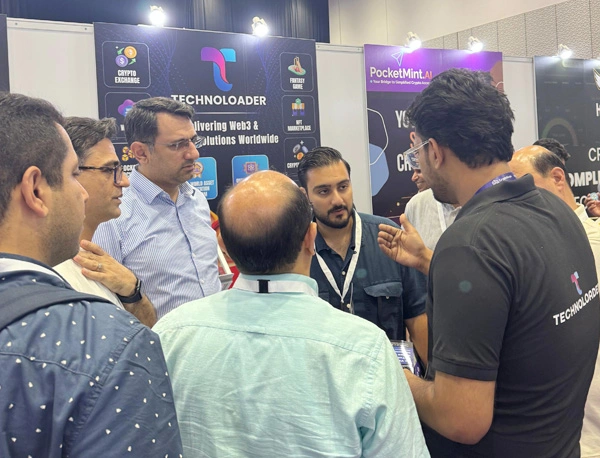 Technoloader discussing Web3 solutions at Dubai event