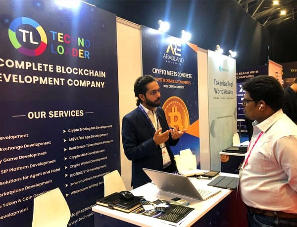 Technoloader meeting investors at crypto event