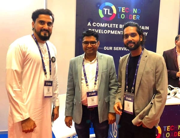 Business meeting at Dubai crypto event