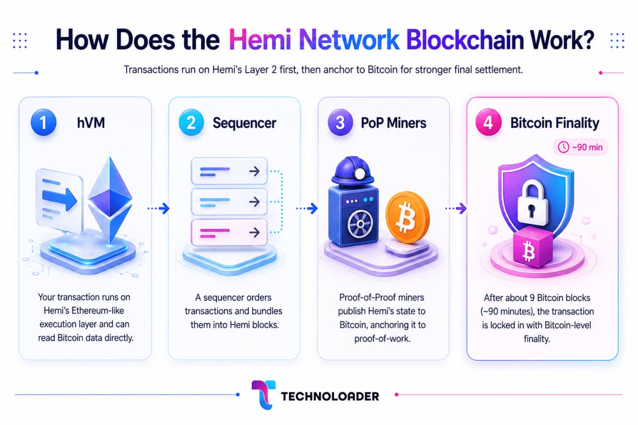 How the Hemi Network blockchain works from hVM to Bitcoin finality